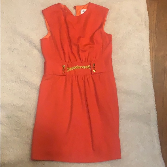 Milly of New York Dresses & Skirts - Milly of New York Orange Dress w Gold Chain Waist